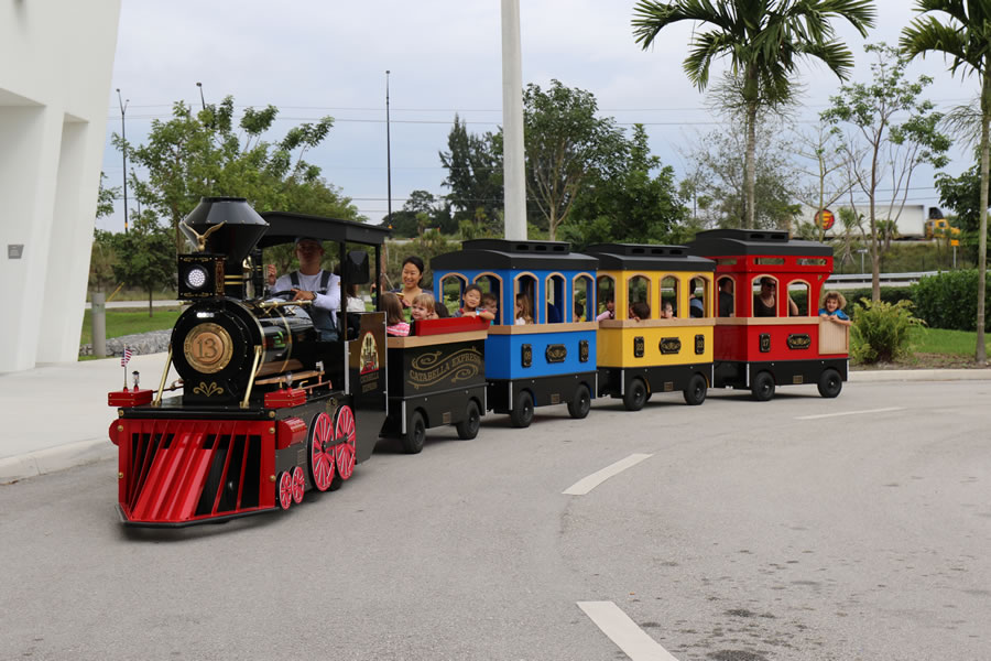 Family enjoying the train ride