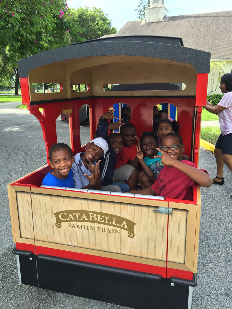 Train ride at an outdoor festival